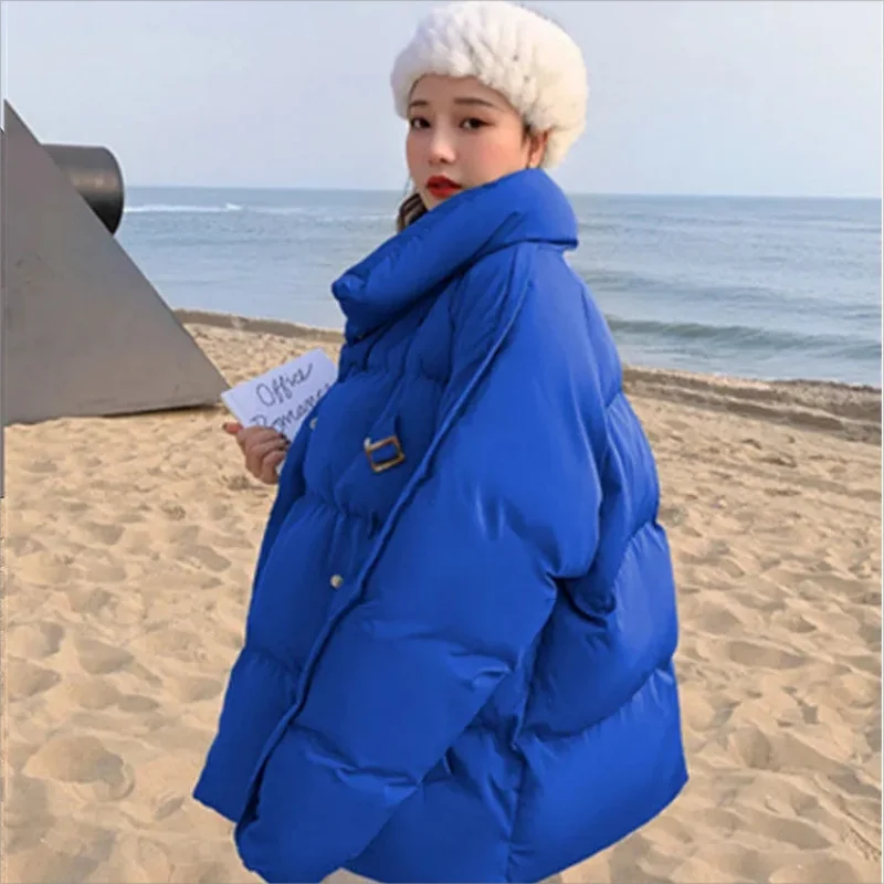 2026 Autumn Winter Puffer Coat Women Thick Down Cotton Padded Jacket Overcoat Female Fashion Casual Loose Parkas Woman
