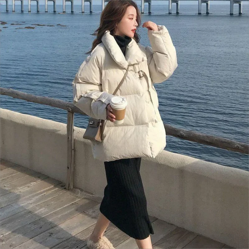 2026 Autumn Winter Puffer Coat Women Thick Down Cotton Padded Jacket Overcoat Female Fashion Casual Loose Parkas Woman