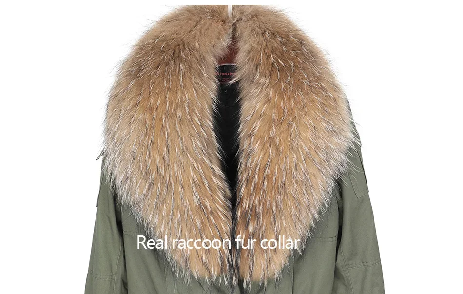 2026 NEW Maomaokong Women's Jacket Natural Raccoon Fur Collar Jacket Short Coat Slim Coat Women Bomber Parka