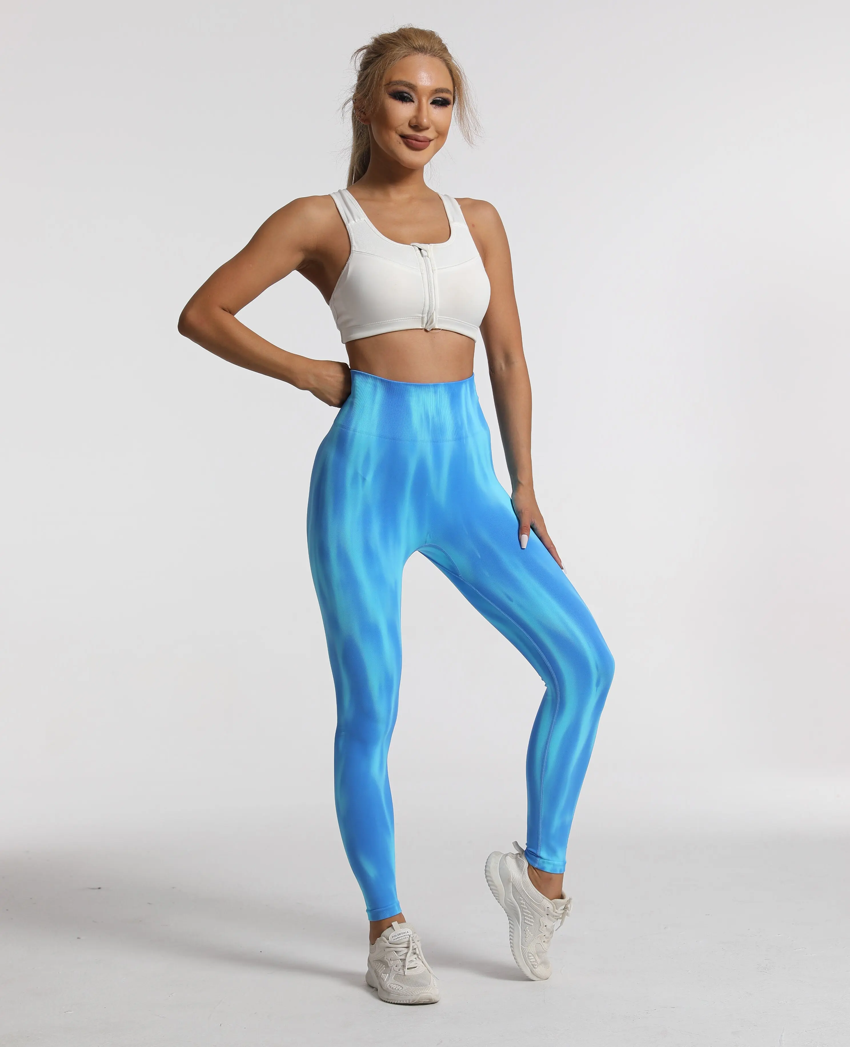 New Tiedye Gym Leggings Seamless Women Push Up Stretch Pants Scrunch Sports High Waist Booty Lifting Workout Yoga Leggins Nylon