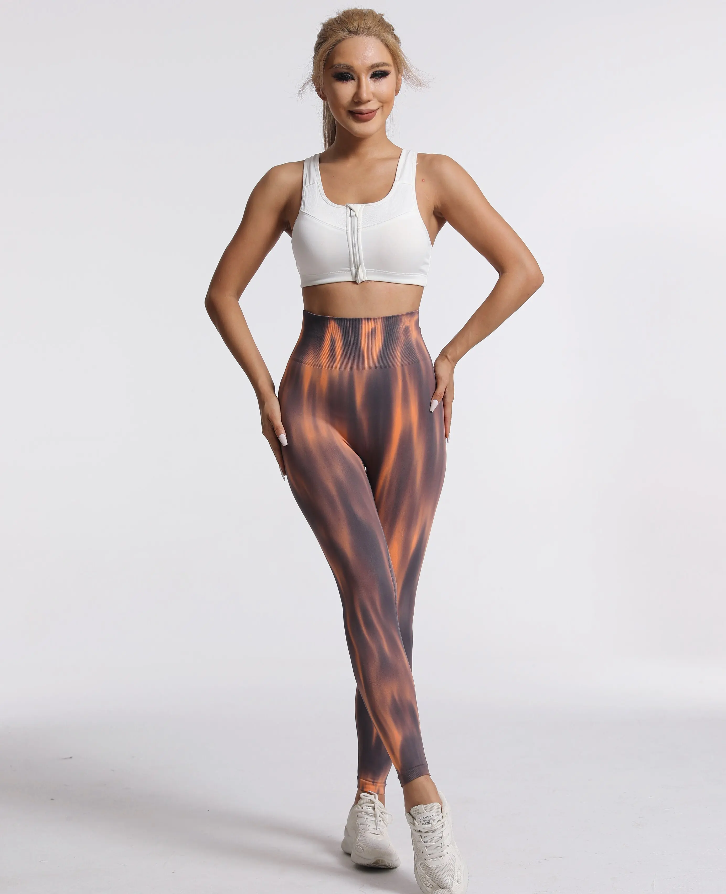 New Tiedye Gym Leggings Seamless Women Push Up Stretch Pants Scrunch Sports High Waist Booty Lifting Workout Yoga Leggins Nylon