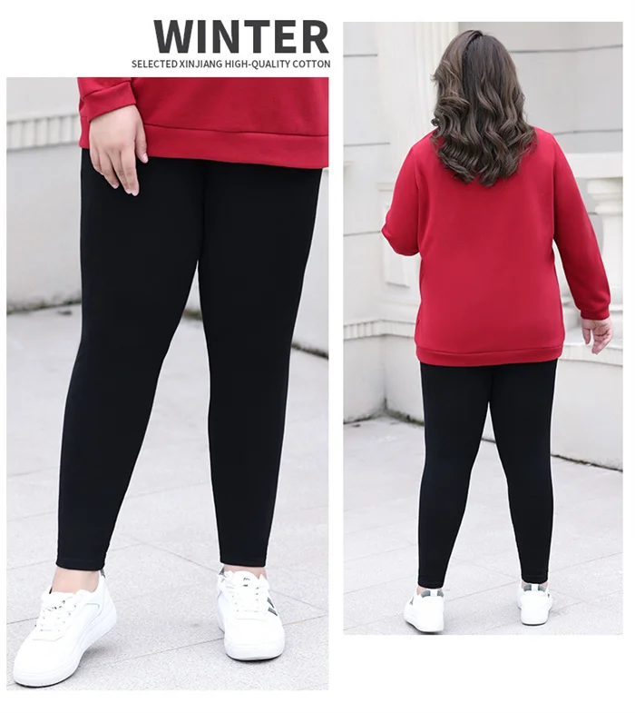 High Waist Fleece Leggings Women Velet Warm Shark Pants Slimming Skinny Stretched Plus Size 100KG 7XL 6XL Girl Thermal Trousers
