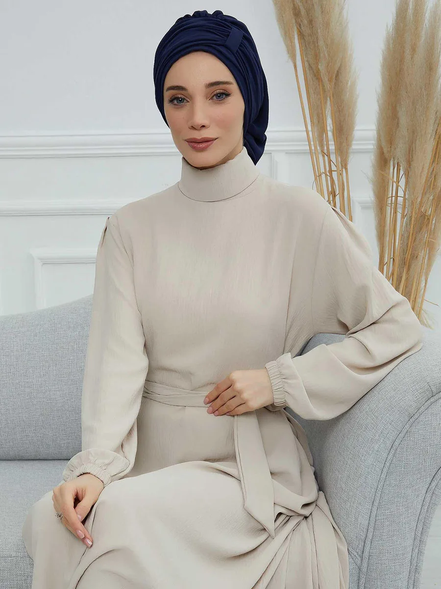 New Plain Muslim Inner Cap Hijabs For Women Solid Hijab Undercap Turban Hat Islamic Muslim Hijabs Patch Designs