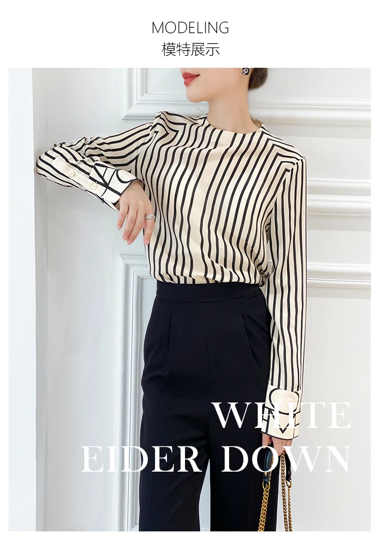 Fashion luxury ladies shirt France style woman printing blouse Long sleeve Tops blusa mujer