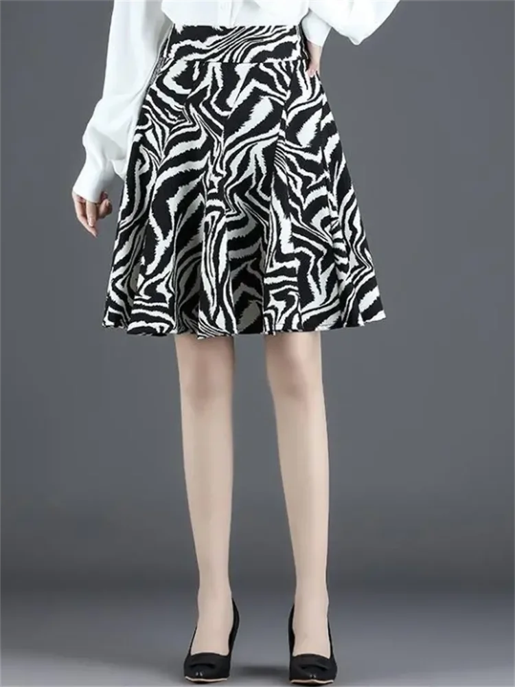 Leopard Print Skirt Women Half Length Skirt For Women High Waist Short Skirt A-line Pleated Skirt Summer Woman Clothes Skirt