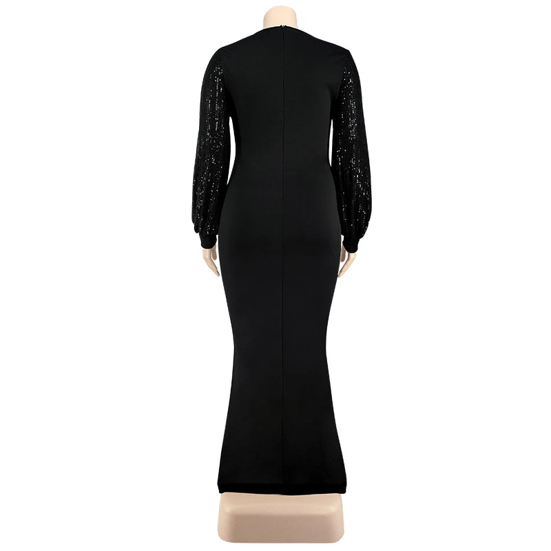 Women Long Sleeve Maxi Dresses Evening Ladies Sexy Plus Size Sequin Dress Glitte Elegant Red Dress Wholesale Dropshipping