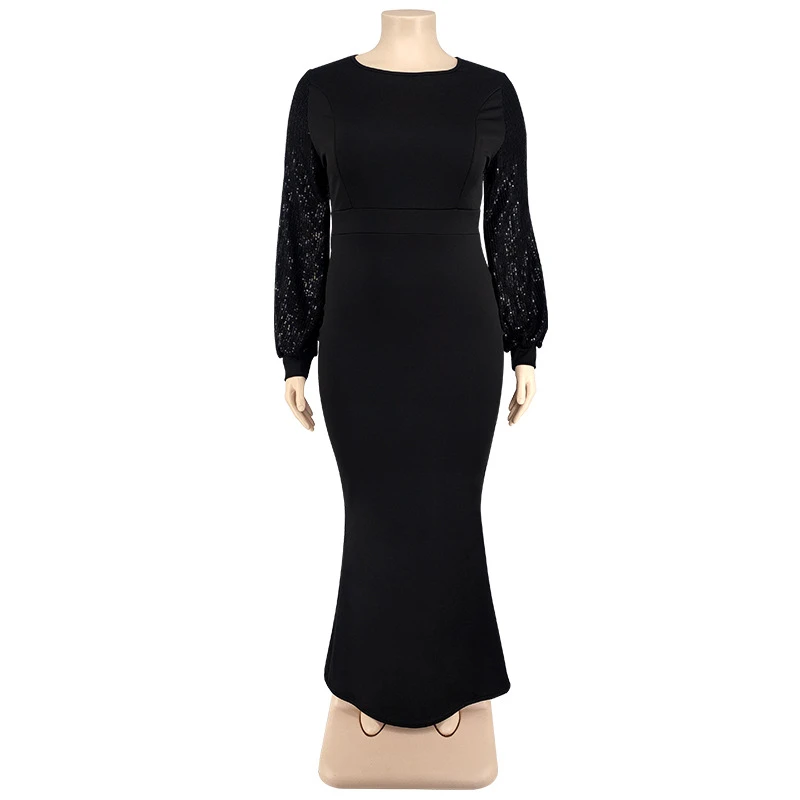 Women Long Sleeve Maxi Dresses Evening Ladies Sexy Plus Size Sequin Dress Glitte Elegant Red Dress Wholesale Dropshipping