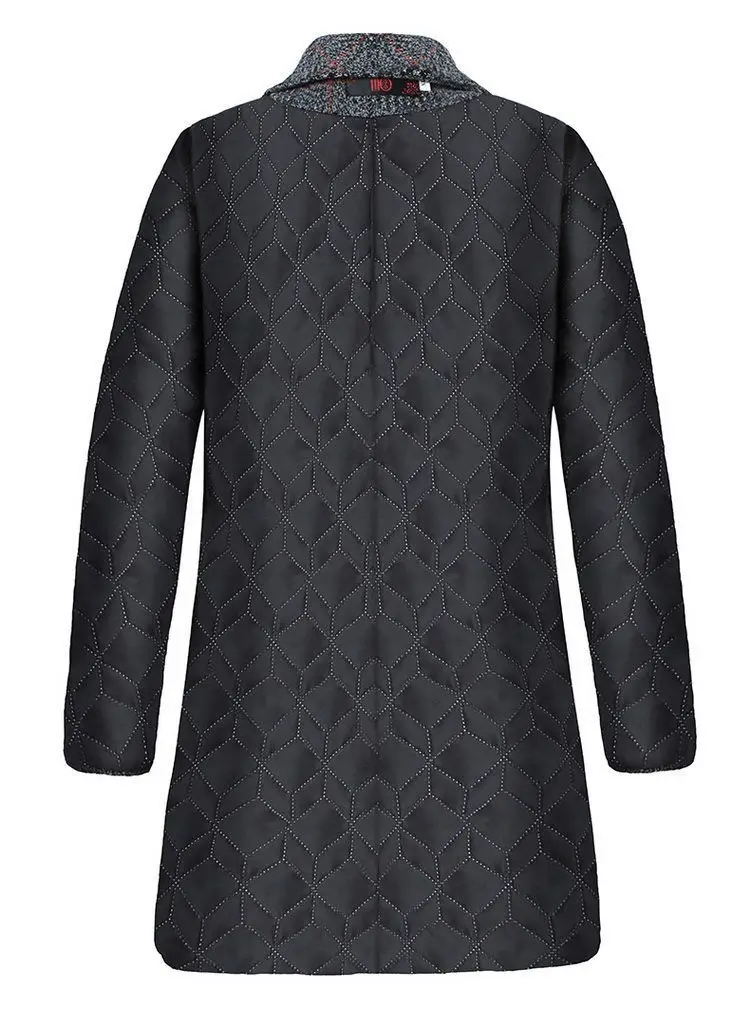 Mother's clothing Plaid Woolen Jacket 5xl Autumn Winter Female Thicken Slim Middle length Outwear Korea Women's Casual Wool Coat