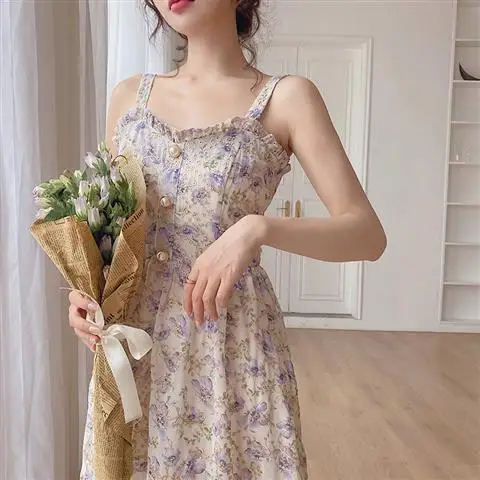 Women Summer Print Floral Midi Dress Vintage Franch Style Female Strapless Party Dress Casual Holiday Lady Boho Vestido