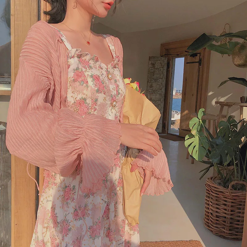Women Summer Print Floral Midi Dress Vintage Franch Style Female Strapless Party Dress Casual Holiday Lady Boho Vestido