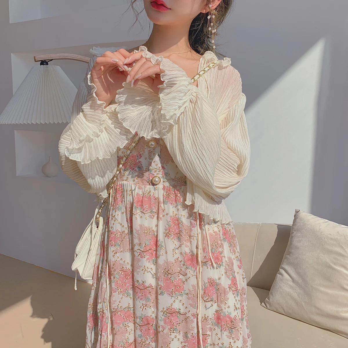 Women Summer Print Floral Midi Dress Vintage Franch Style Female Strapless Party Dress Casual Holiday Lady Boho Vestido