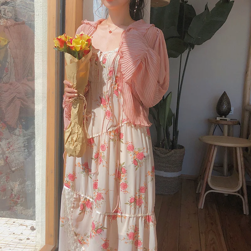 Women Summer Print Floral Midi Dress Vintage Franch Style Female Strapless Party Dress Casual Holiday Lady Boho Vestido