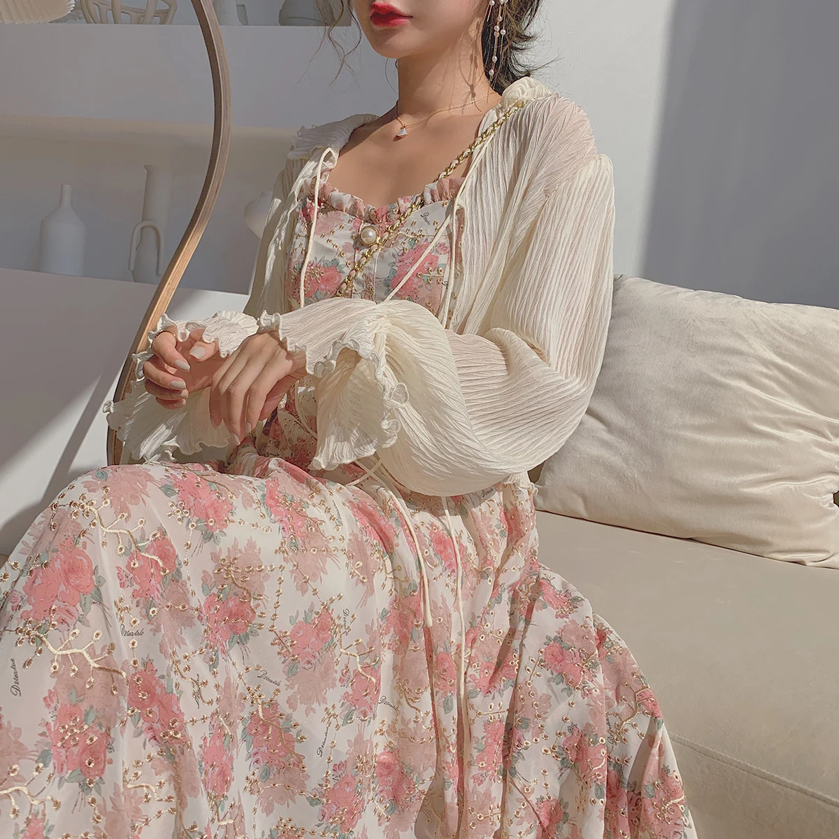 Women Summer Print Floral Midi Dress Vintage Franch Style Female Strapless Party Dress Casual Holiday Lady Boho Vestido