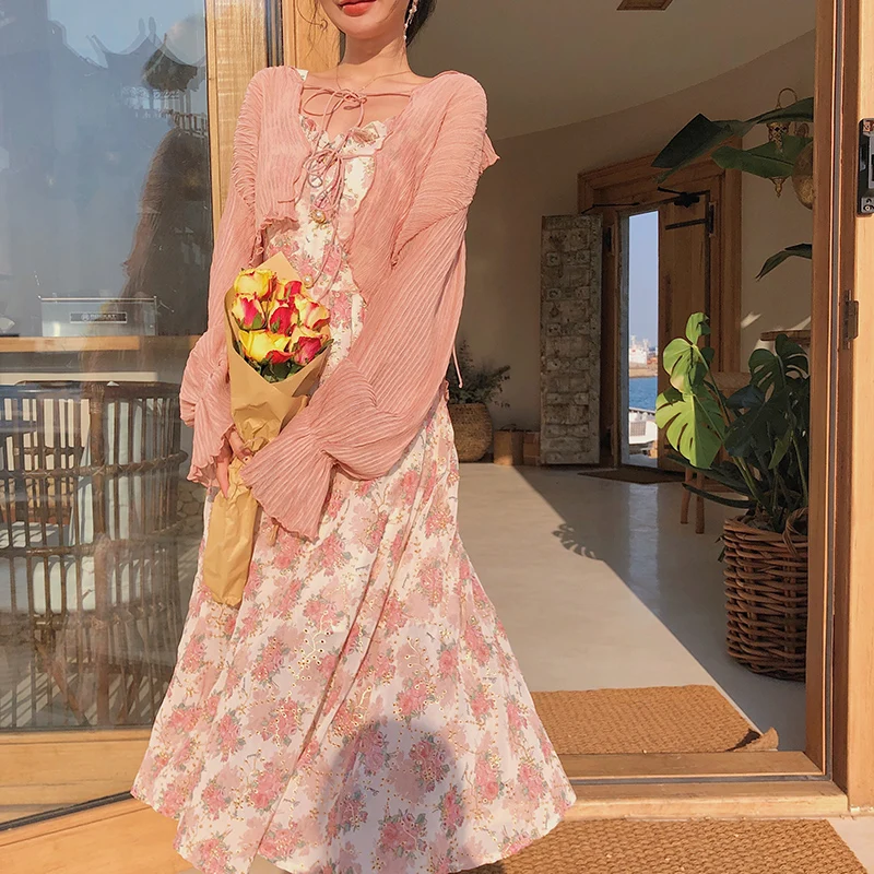 Women Summer Print Floral Midi Dress Vintage Franch Style Female Strapless Party Dress Casual Holiday Lady Boho Vestido