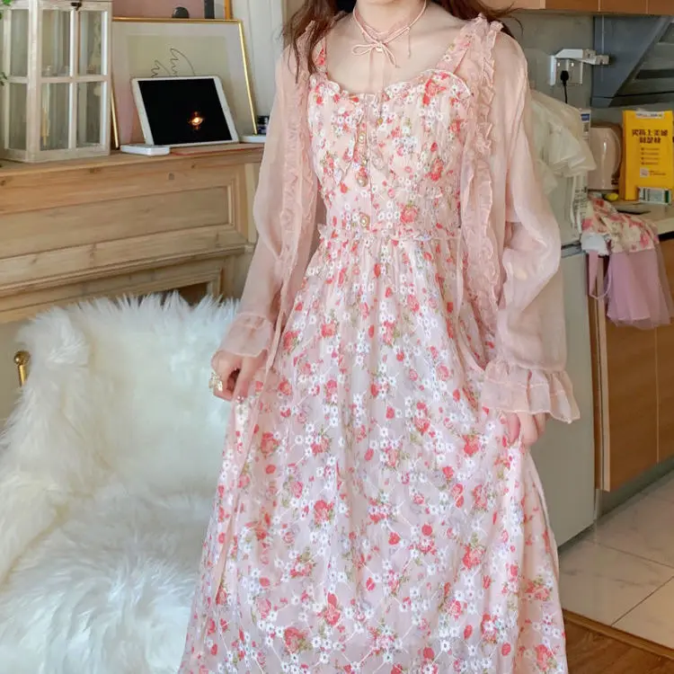 Women Summer Print Floral Midi Dress Vintage Franch Style Female Strapless Party Dress Casual Holiday Lady Boho Vestido