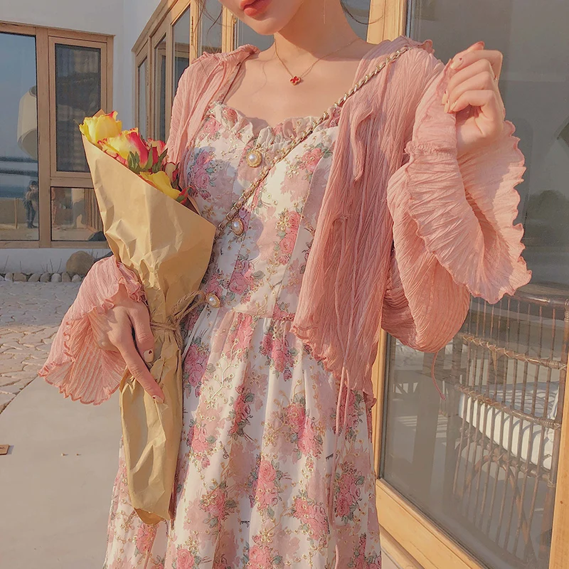 Women Summer Print Floral Midi Dress Vintage Franch Style Female Strapless Party Dress Casual Holiday Lady Boho Vestido