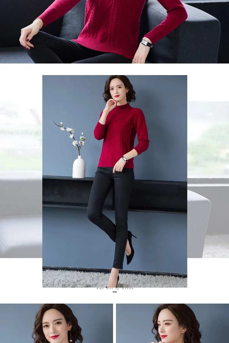Fdfklak Autumn Winter New Pullover Sweater Women Loose Korean 2026 Mock Neck Thick Knit Top Female Spring Sweaters Jersey Mujer