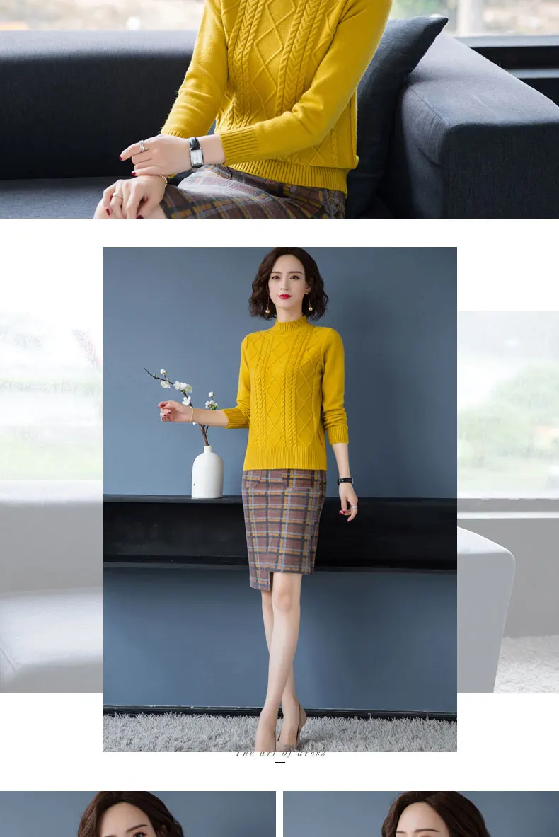 Fdfklak Autumn Winter New Pullover Sweater Women Loose Korean 2026 Mock Neck Thick Knit Top Female Spring Sweaters Jersey Mujer