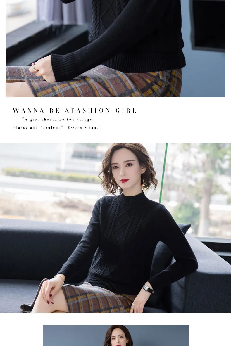 Fdfklak Autumn Winter New Pullover Sweater Women Loose Korean 2026 Mock Neck Thick Knit Top Female Spring Sweaters Jersey Mujer