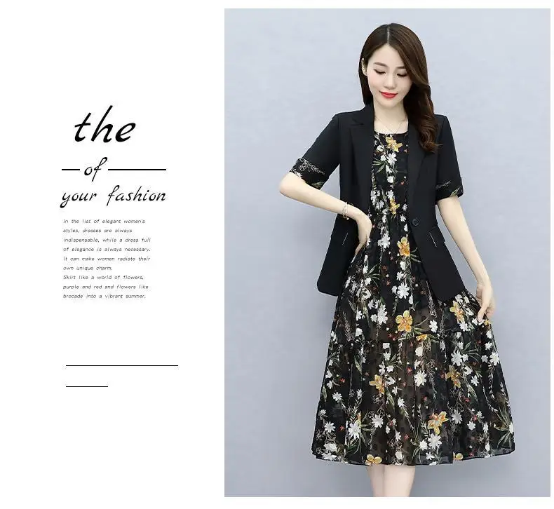 Single/Suit Women Knee Length Dress Suits Double Breasted Blazer Long Sleeve Dresses Ladies Office Wear 2 Piece Set Green Suit