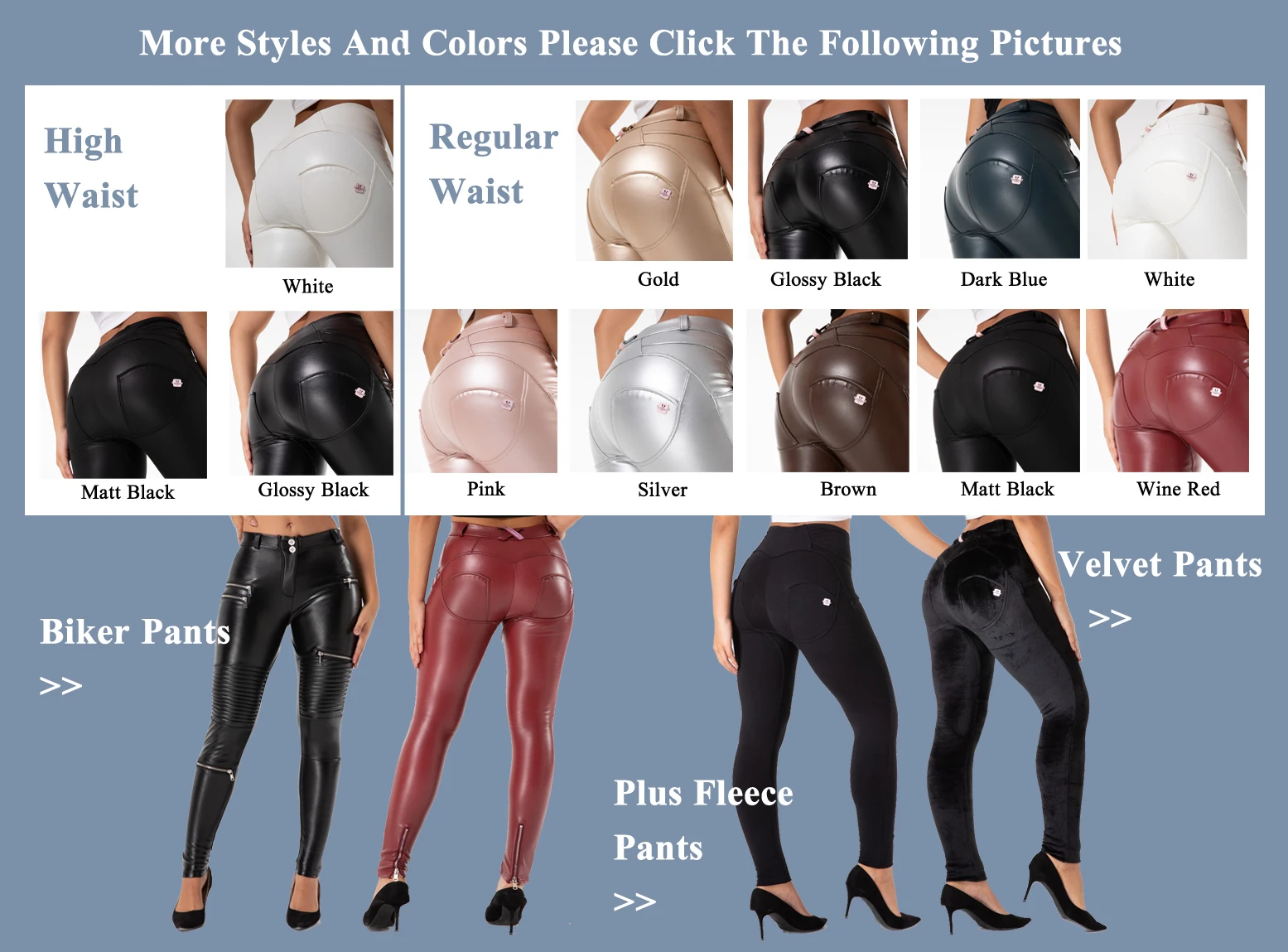 Melody Wear Pink Leather Pants Metallic Leather Look Pants Soft Faux Leather Pants for Women Pink Sweatpants Workout Pants