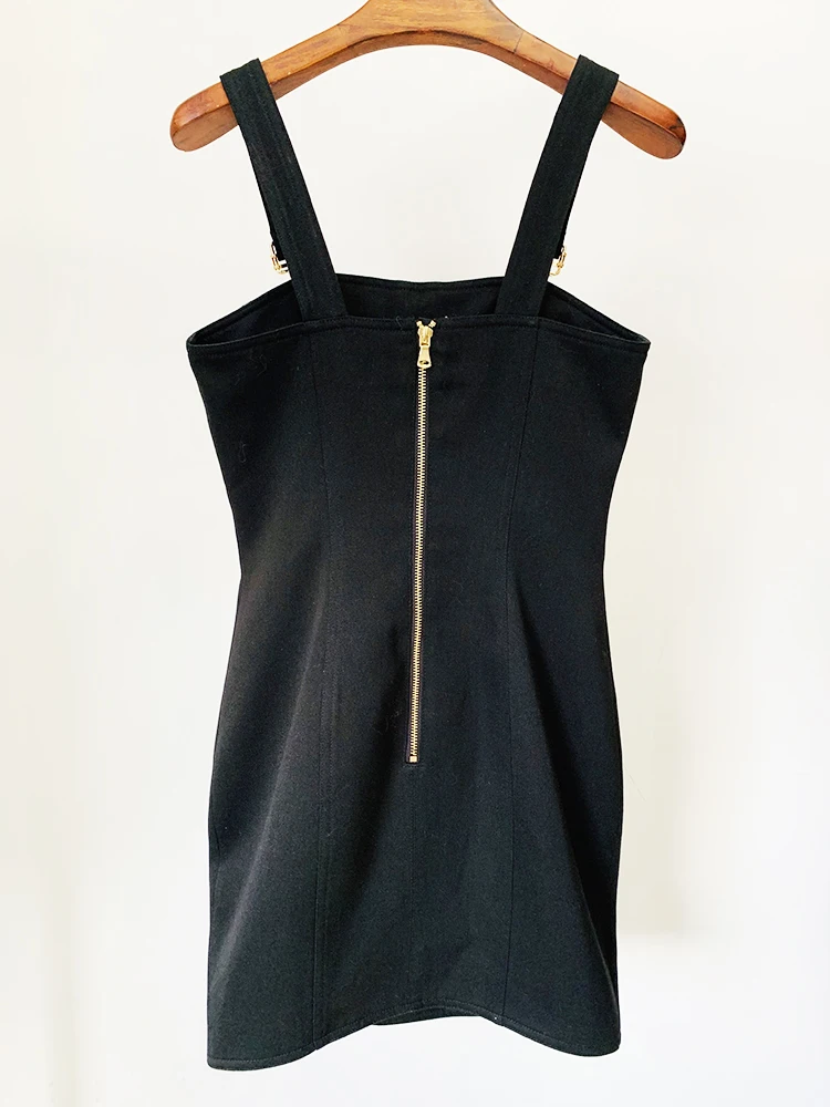 HIGH STREET Newest 2026 Summer Fashion Star Style Designer Women's Lion Buttons Pinafore Dress