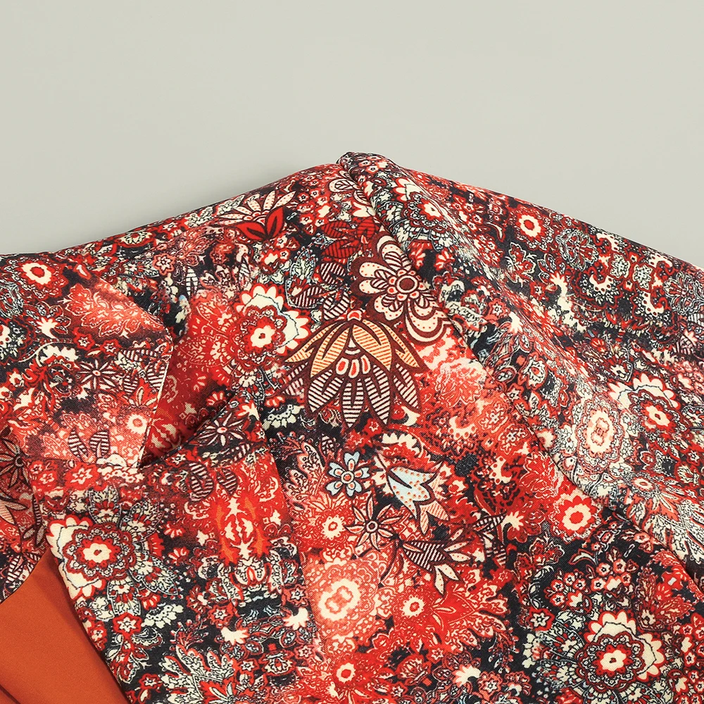 Temperament Floral Suit Collar Waist Decorative Belt Elegant Dress, Women's Fitted Cuff Decorated Feather Party Dress Coat