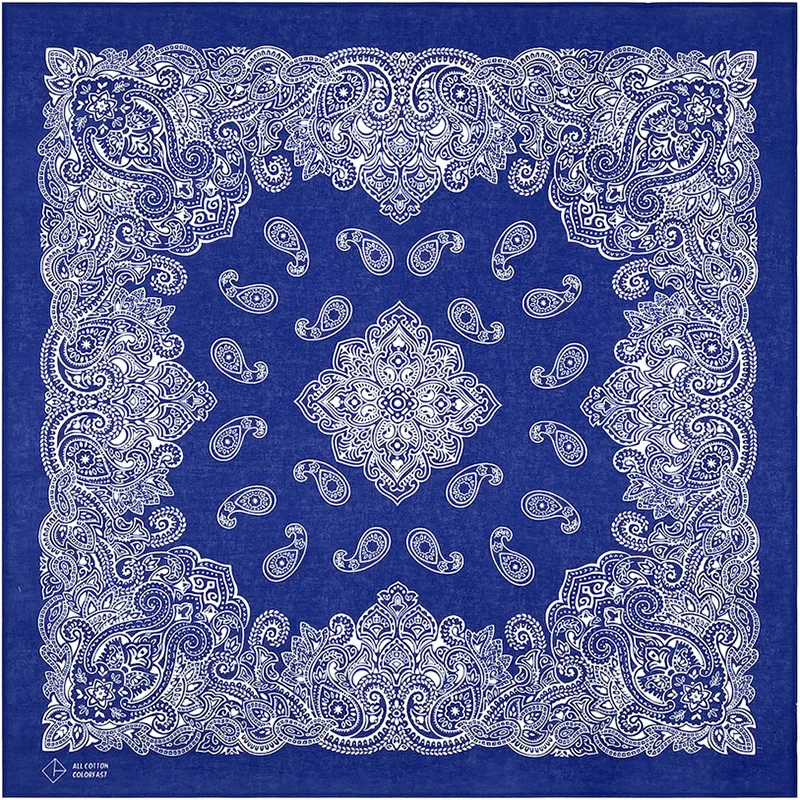 High Quality New Design Hip Hop Amoeba Cashew Cotton Square Scarf Black Bandana Scarf Headband Paisley Gifts Unisex