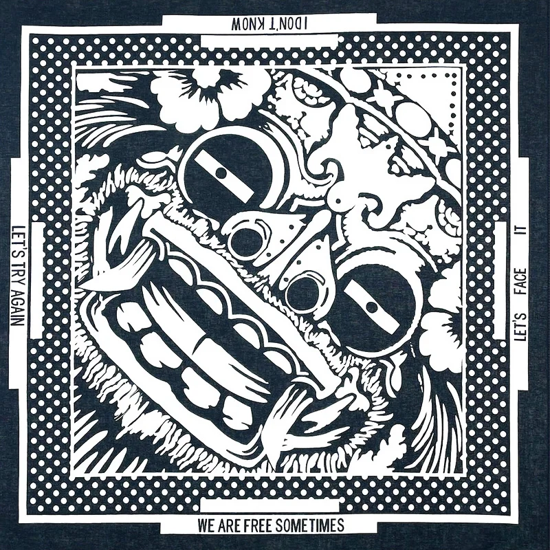 High Quality New Design Hip Hop Amoeba Cashew Cotton Square Scarf Black Bandana Scarf Headband Paisley Gifts Unisex