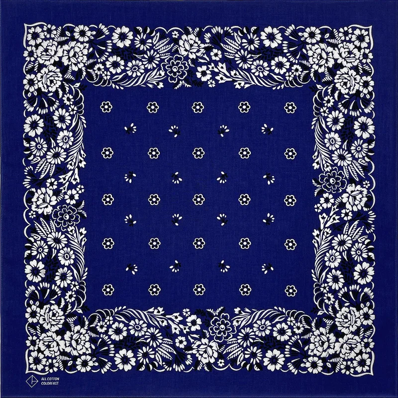 High Quality New Design Hip Hop Amoeba Cashew Cotton Square Scarf Black Bandana Scarf Headband Paisley Gifts Unisex