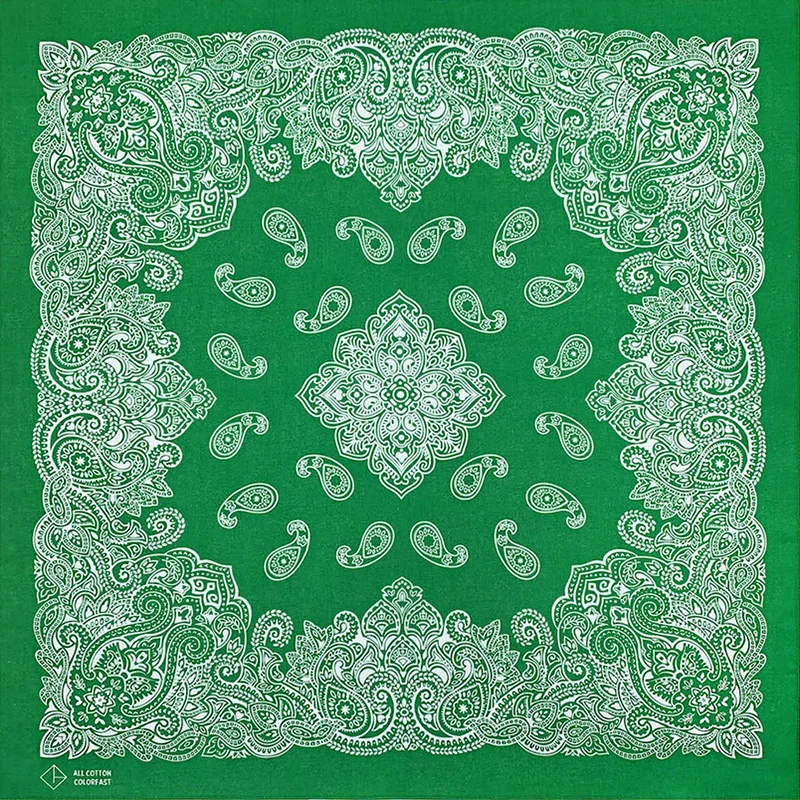 High Quality New Design Hip Hop Amoeba Cashew Cotton Square Scarf Black Bandana Scarf Headband Paisley Gifts Unisex