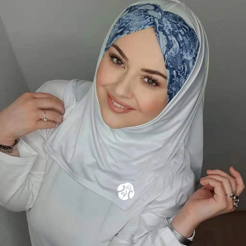 Islam scarf hijab Leopard Stitching abaya modal femme musulman foulard femme hijabs for woman jersey bonnet turban women scarf