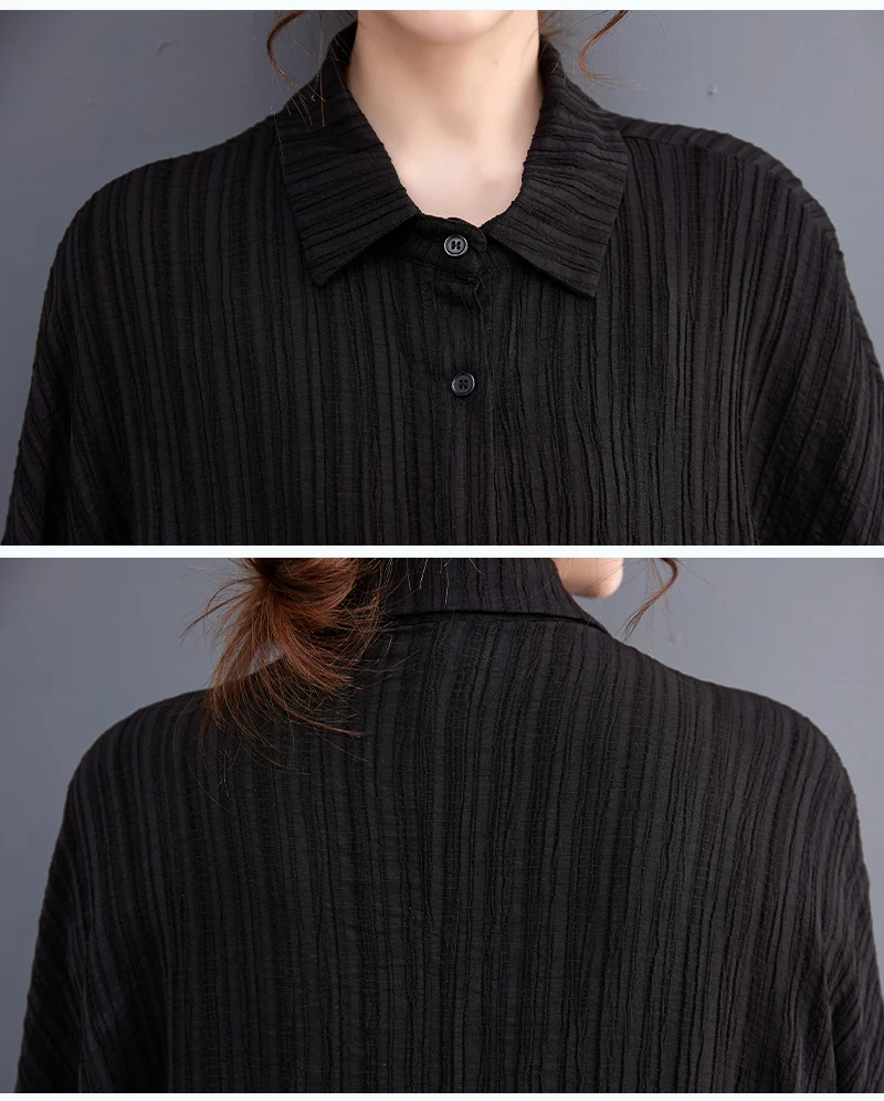 Green Vintage Irregular Oversized Shirt Women New Lapel Long Sleeve Loose Casual Blouse Top Fashion Clothing Spring Summer 2026