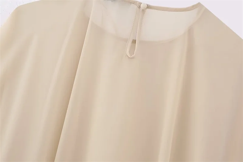 KEYANKETIAN Summer New Asymmetrical Tulle Cape Beach Wind Perspective Outfit Chic Chiffon Shawl Mid-Length Pull-Over Top