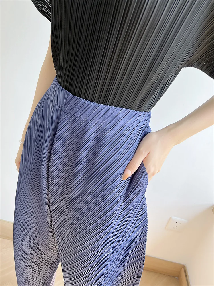 Miyake Pleated Pants Women's 2023 New Banana Pants Fashion All-Match Pleated Pants Casual Loose Wide-Leg Pants Streetwear Women