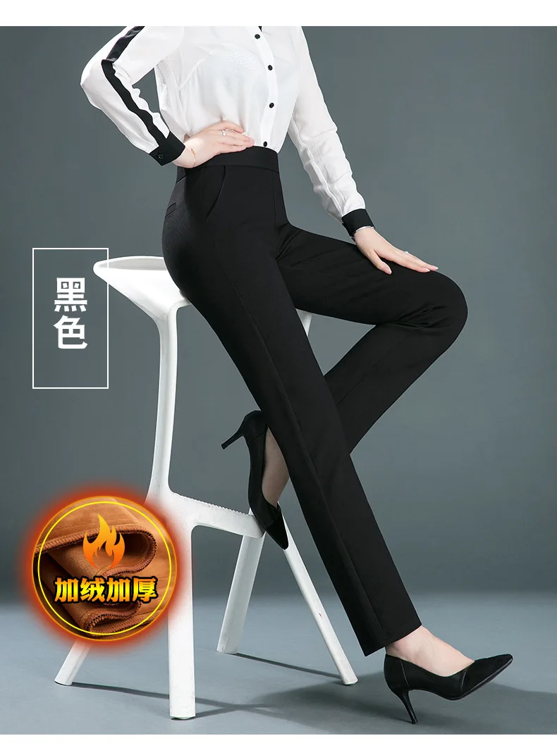 New Winter Pants For Women Thick Velvet Pants Warm Trousers Female Stretch Casual Pencil Pants Black Navy Khaki Pants Size M-6XL