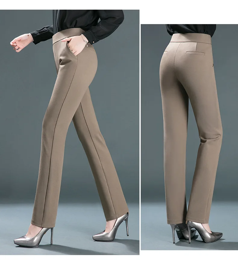 New Winter Pants For Women Thick Velvet Pants Warm Trousers Female Stretch Casual Pencil Pants Black Navy Khaki Pants Size M-6XL