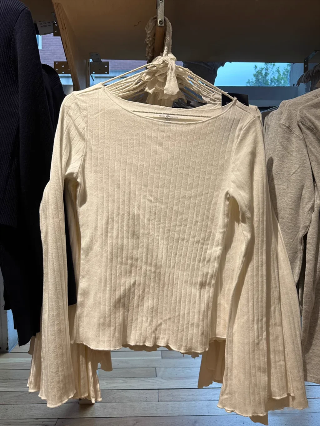 Eyelet White Slim Long Sleeve T-shirt For Woman Crew Neck Cotton Tee Top Clothes Summer Casual Sweet Cute Preppy Style Tshirts