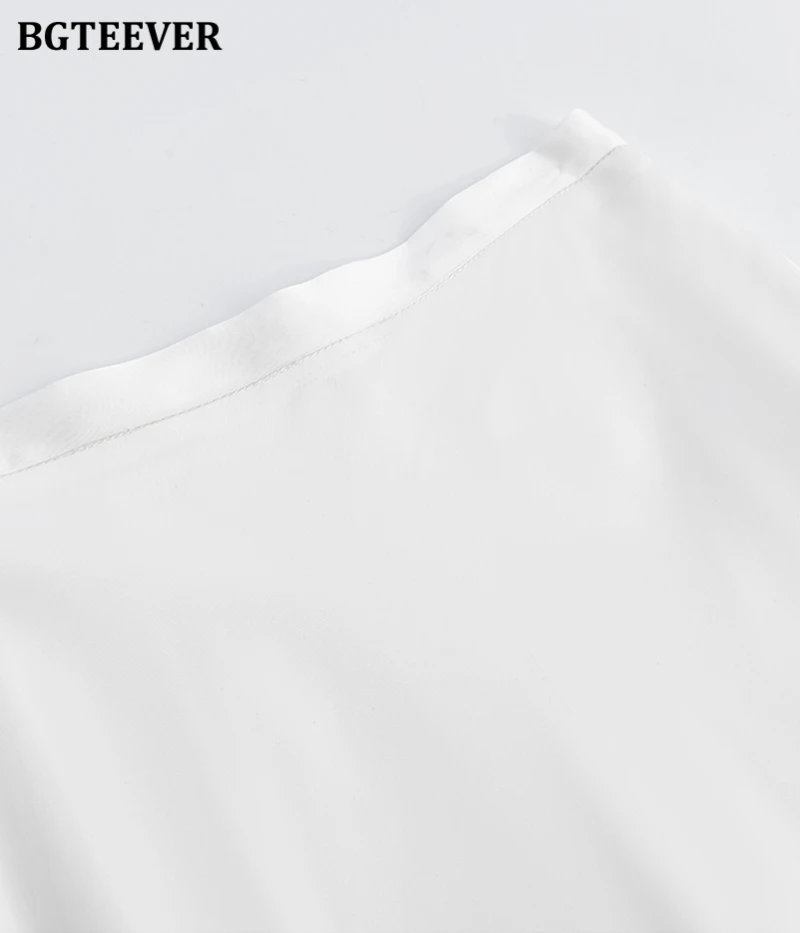 BGTEEVER Fashion High Waist Skinny Ladies Satin Skirts Spring Summer Elegant Slim Package Hip Skirts Women