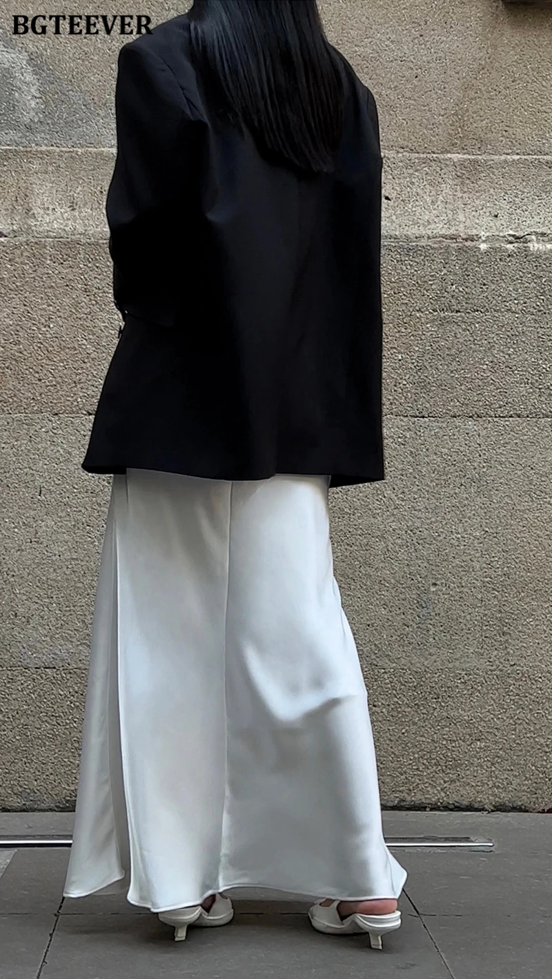 BGTEEVER Fashion High Waist Skinny Ladies Satin Skirts Spring Summer Elegant Slim Package Hip Skirts Women
