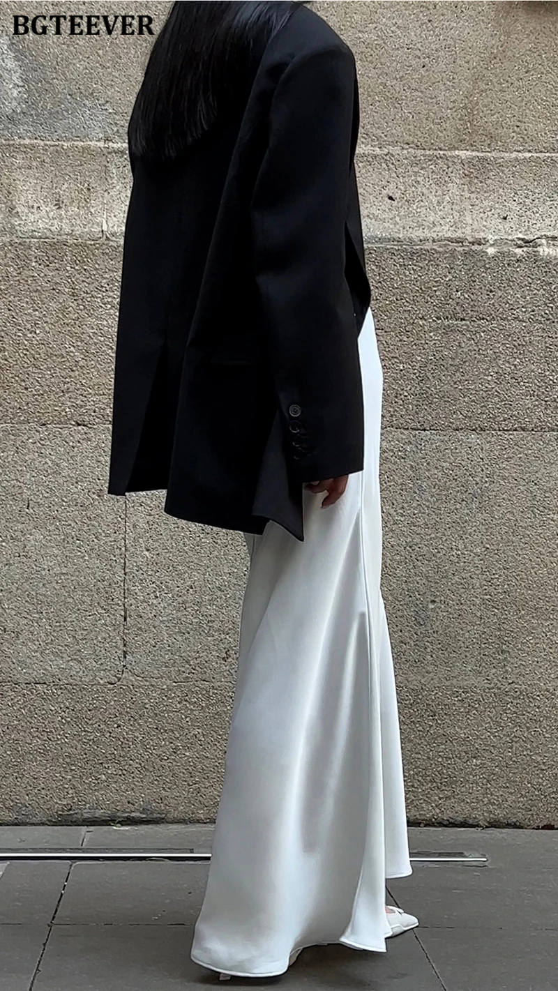 BGTEEVER Fashion High Waist Skinny Ladies Satin Skirts Spring Summer Elegant Slim Package Hip Skirts Women