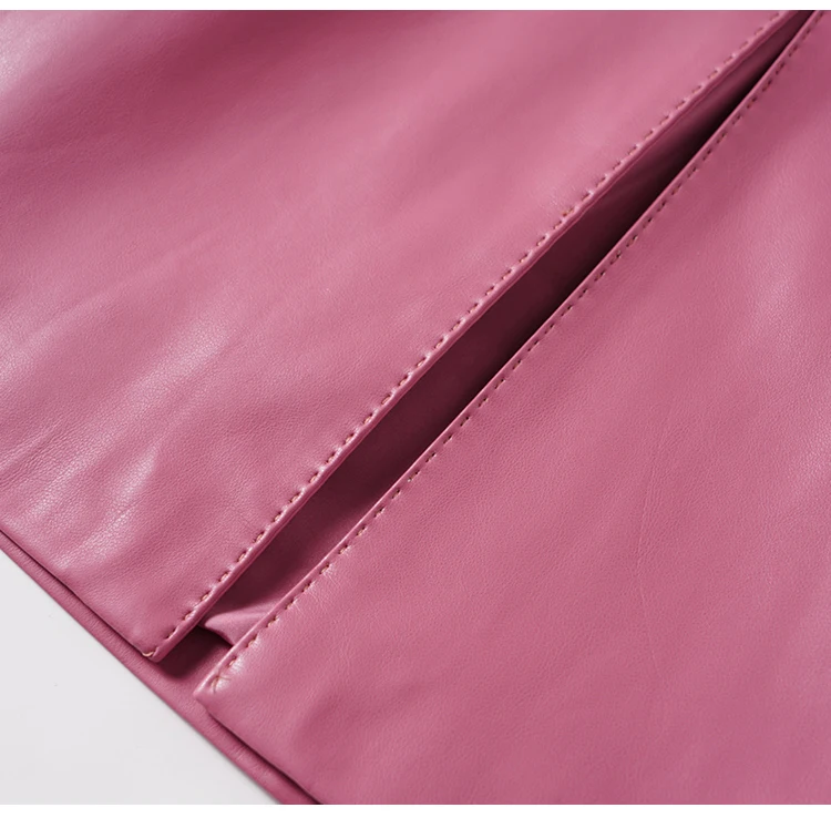 Sheepskin Skirt for Women 2025 Fashion High Waist Front Spit Wrap Skirt Chic Ladies A-line Knee-length Split Sheep Leather Skirt