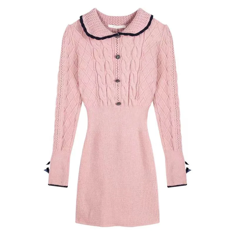 Autumn Winter Elegant Women Sweater Christmas Red Slim Fur Patchwork Hooded Knitted Dress Female Korean Knitwear Hoodie Tops