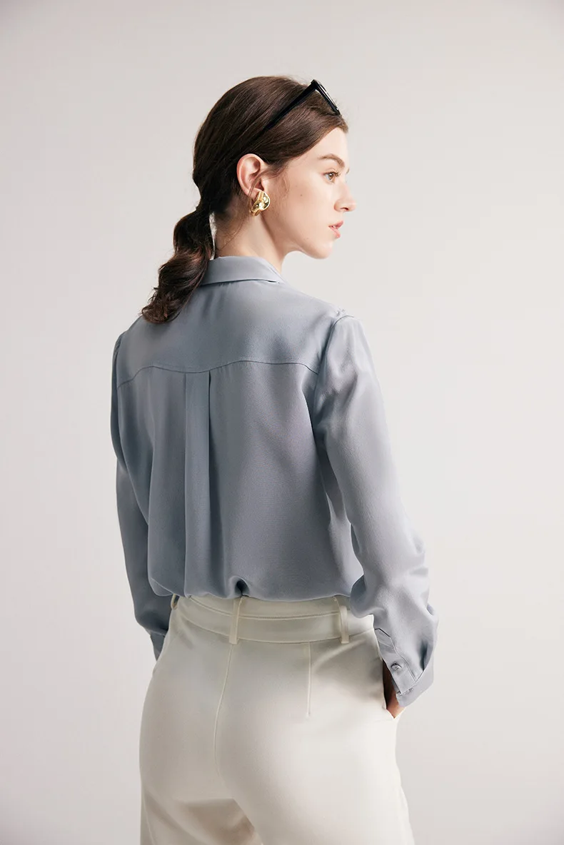 SuyaDream Women Striped Shirts 100%Pure Silk Turn Down Collar Chic Blouses 2026 Spring Summer Office Lady Top Pink Champagne
