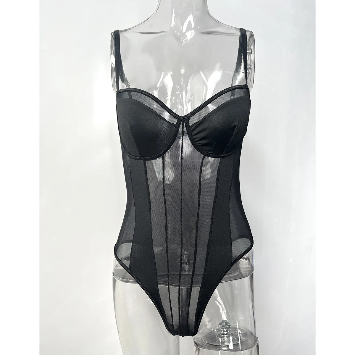 CHILLGIO Summer Spaghetti Strap Women Bodysuits Streetwear Fashion Elastic Rompers Black V Neck Club Bodycon Suspender Jumpsuits