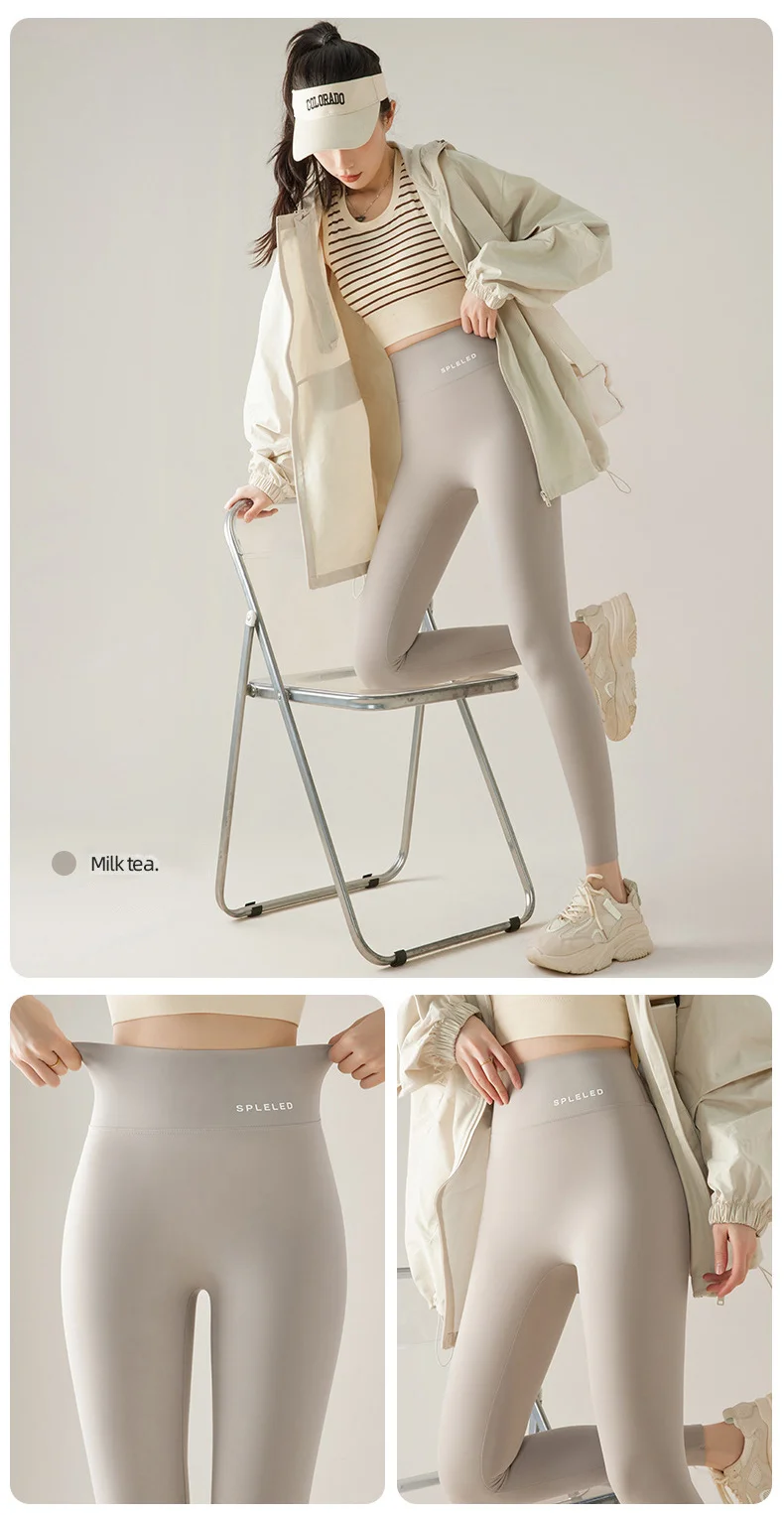 BIVIGAOS Spring Summer Thin Slim Shark Leggings Women Sexy Tight High Waist Letter Printed Sports Fitness Seamless Leggings