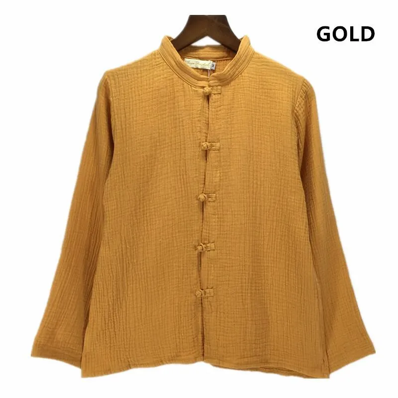 2026 Autumn Women Cotton Linen Blouse Tops Chinese Style Brand Women Long Sleeve Ladies Blouses Camisetas Mujer Blusas Camisa