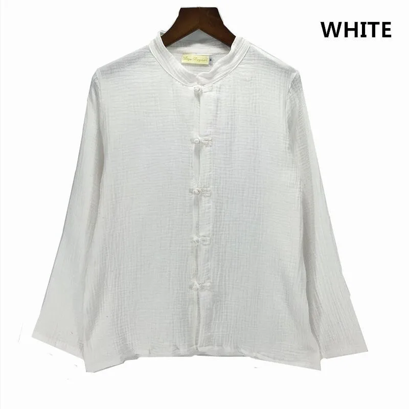 2026 Autumn Women Cotton Linen Blouse Tops Chinese Style Brand Women Long Sleeve Ladies Blouses Camisetas Mujer Blusas Camisa