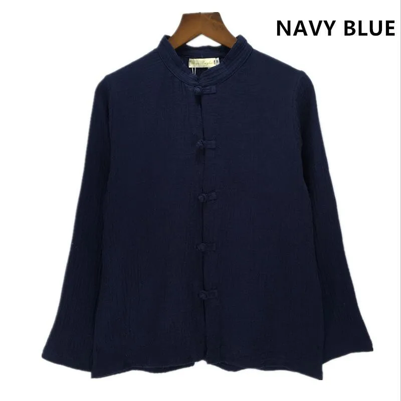 2026 Autumn Women Cotton Linen Blouse Tops Chinese Style Brand Women Long Sleeve Ladies Blouses Camisetas Mujer Blusas Camisa