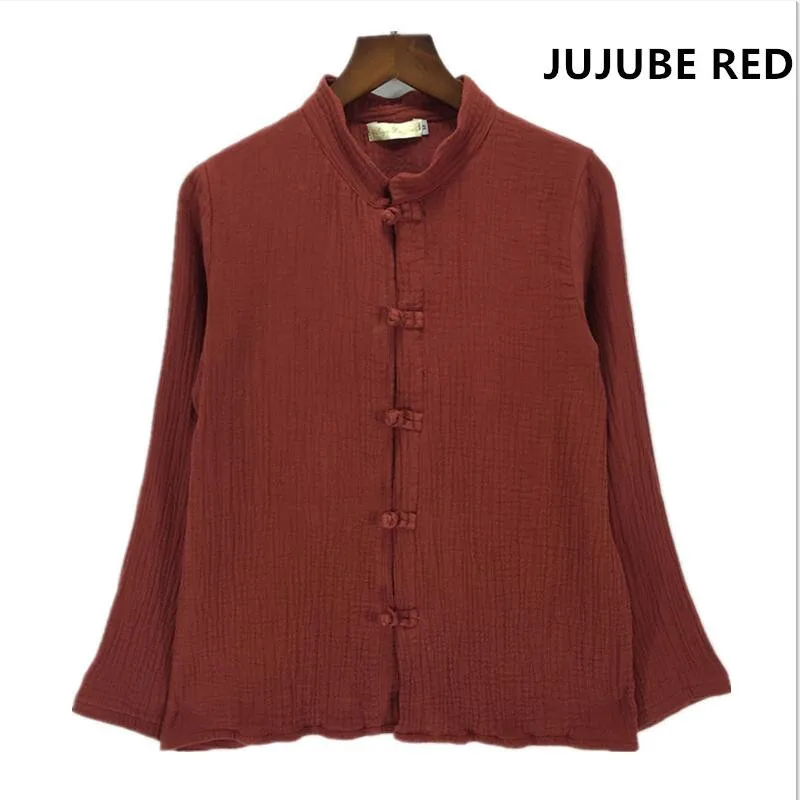 2026 Autumn Women Cotton Linen Blouse Tops Chinese Style Brand Women Long Sleeve Ladies Blouses Camisetas Mujer Blusas Camisa
